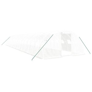 vidaXL Serre avec cadre en acier blanc 64 m² 16x4x2 m