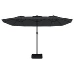 vidaXL Parasol de jardin à double tête avec LED noir 449x245 cm