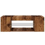 vidaXL Meuble TV avec lumières LED vieux bois bois d'ingénierie