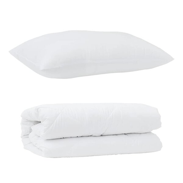 vidaXL Duvet avec Oreiller 2 Pièces Blanc 135 x 200 cm Microfibre