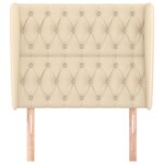 vidaXL Tête de lit avec oreilles Crème 103x23x118/128 cm Tissu