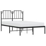 vidaXL Cadre de lit métal sans matelas avec tête de lit noir 120x200cm