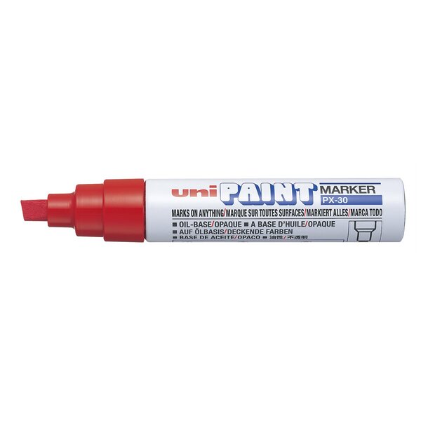 Marqueur PAINT Marker PX30 pointe biseautée large 4 - 8 5mm Rouge UNI-BALL