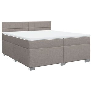 vidaXL Sommier à lattes de lit avec matelas Taupe 200x200 cm Tissu