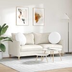 vidaXL Coussins de siège 2 Pièces Blanc Ø50 x 19 cm tissu