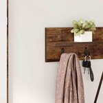 vidaXL Porte-manteau mural Montage mural Chêne fumé 80 x 10 5 x 18 cm