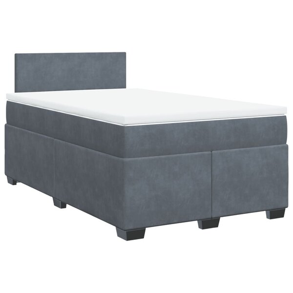 vidaXL Sommier à lattes de lit et matelas Gris foncé 120x200cm Velours