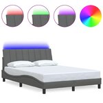 vidaXL Cadre de lit sans matelas Hanko gris foncé 140x200 cm tissu