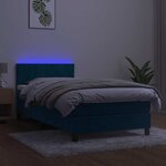 vidaXL Sommier à lattes de lit et matelas et LED Bleu foncé 90x190cm