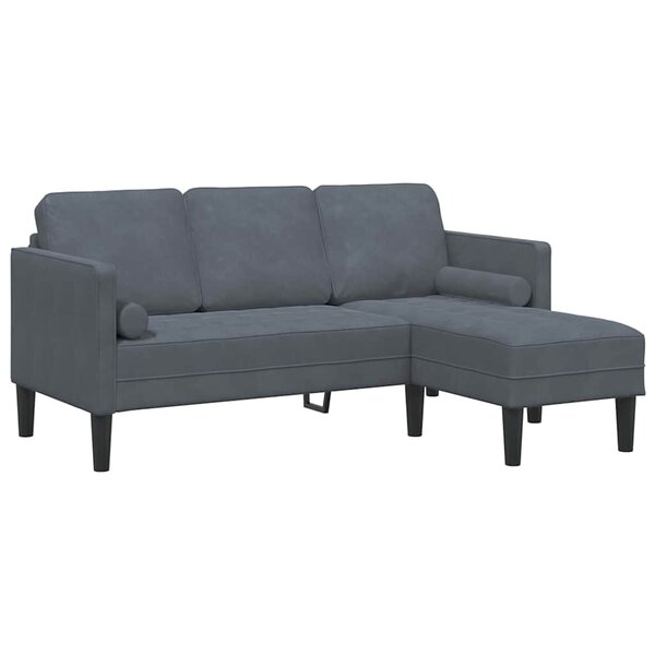 vidaXL Ensemble de Canapés Gris foncé 173 x 131 x 67 cm Velours