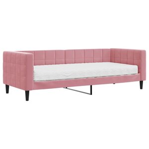 vidaXL Lit de jour avec matelas rose 80x200 cm velours