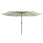 vidaXL Parasol d'extérieur avec mât en métal 390 cm blanc sable