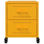 vidaXL Tables de chevet 2 Pièces jaune moutarde 36x39x43 5 cm acier