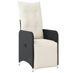 vidaXL Ensemble de Salle à Manger de Jardin 5 Pièces avec Coussins Noir en Rattan Synthétique.