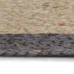 vidaXL Tapis fait à la main Jute avec bord gris foncé 90 cm