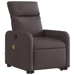 vidaXL Fauteuil inclinable de massage Marron foncé Tissu
