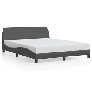 vidaXL Cadre de lit Dover gris 160x200 cm similicuir