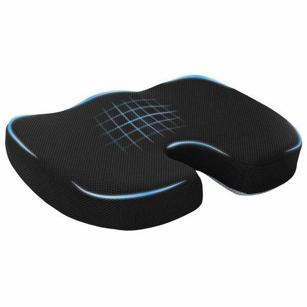 vidaXL Coussin d’assise avec oreiller Noir 47 x 36 5 x 8 cm Avec filet