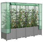 vidaXL Jardinière surélevée avec housse aspect rotin 160x40x138 cm