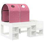vidaXL Lit avec Tunnel 4 Pièces Blanc et rose Bois d'ingénierie