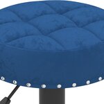 Vidaxl tabourets de bar 2 pcs bleu velours