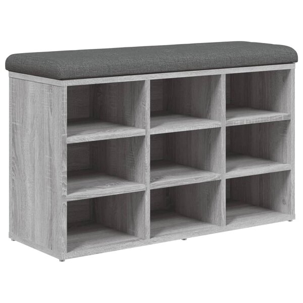 vidaXL Banc à chaussures sonoma gris 82x32x50 cm bois d'ingénierie