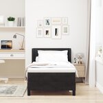 vidaXL Lit avec sommier à ressorts et matelas Noir 90x200 cm Velours