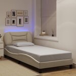 vidaXL Cadre de lit avec lumières LED crème 80x200 cm tissu