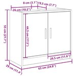 vidaXL Meuble sous lavabo Chêne noir 63x29x55 cm Bois d'ingénierie