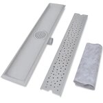 vidaXL Drain de douche linéaire 2 Pièces 730 x 140 mm Acier inoxydable
