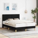 vidaXL Cadre de lit avec tête de lit Noir 120 x 190 cm Tissu