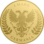 Monnaie GERMANIA Queen on the Throne 1/1000 Oz Or 1 Mark Germania 2026 (PRÉCOMMANDE)