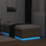 vidaXL Cadre de lit avec LED sans matelas chêne sonoma 90x190 cm