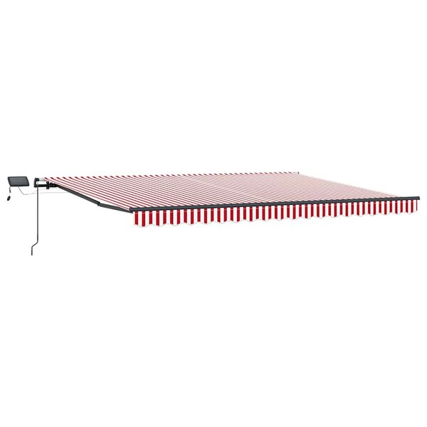 vidaXL Auvent Rétractable Rouge et blanc 400 ×300 cm tissu