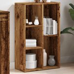 vidaXL Bibliothèque vieux bois 66x30x130 cm bois d'ingénierie