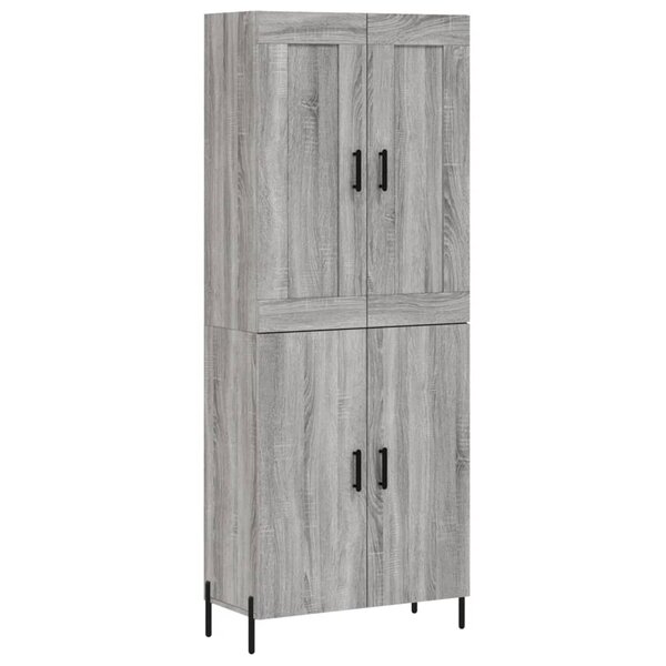 vidaXL Buffet haut Sonoma gris 69 5x34x180 cm Bois d'ingénierie