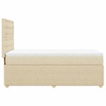 vidaXL Sommier à lattes de lit avec matelas Crème 100x200 cm Tissu