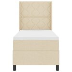 vidaXL Lit à ressort LED avec matelas Crème 80 x 200 cm tissu