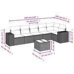 vidaXL Salon de jardin avec coussins 7 Pièces marron résine tressée