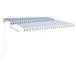 vidaXL Auvent rétractable automatique 400x350 cm Bleu et blanc