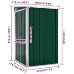 vidaXL Remise de jardin murale Vert 118x100x178 cm Acier galvanisé