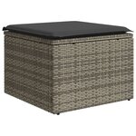 vidaXL Salon de jardin 11 Pièces avec coussins gris résine tressée