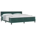 Lit Box Spring vidaXL avec Matelas Vert Foncé 200x200 cm Velours