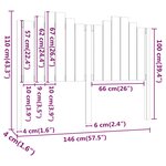vidaXL Tête de lit 146x4x110 cm Bois massif de pin