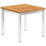 vidaXL Table d'appoint de jardin 45x45x38 cm Bois d'acacia et inox