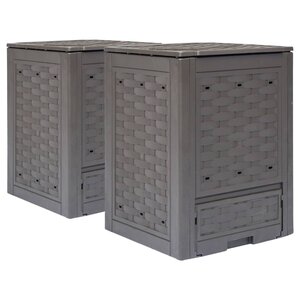 vidaXL Composteurs de jardin 2 Pièces 60x60x83 cm 600 L Plastique rotin