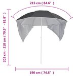vidaXL Parasol de plage avec parois latérales anthracite 215 cm