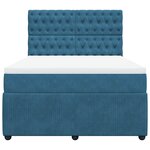 vidaXL Sommier à lattes de lit et matelas Bleu foncé 140x190cm Velours