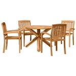 vidaXL Ensemble de salle à manger pour jardin 5 Pièces Naturel