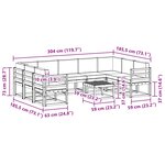 vidaXL Ensemble de canapés d'extérieur 10 pc Blanc et Beige Polyester